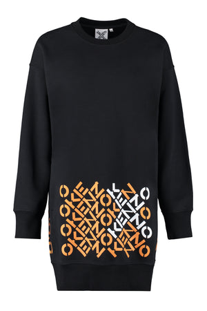 Logo print cotton sweatdress-0